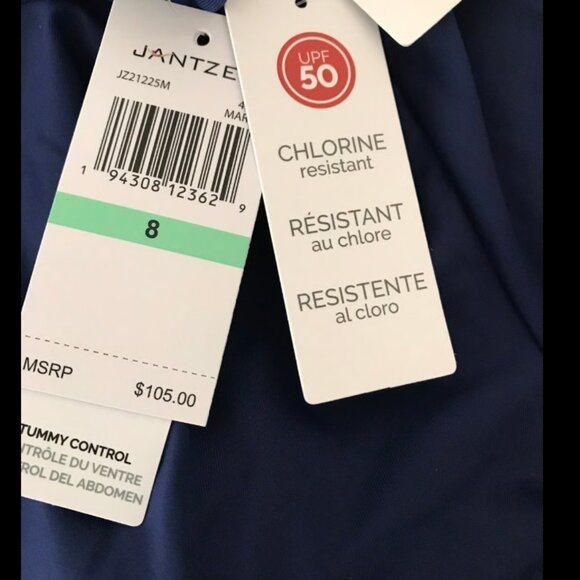 NTW $105 UPF 50 JANTZEN Zip Front Long Sleeve One-piece Swimsuit 8 - Picture 6 of 12